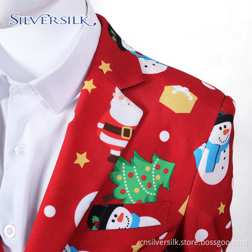 Weihnachten 2 teiliges Set Hosen Blazer Anzug Set